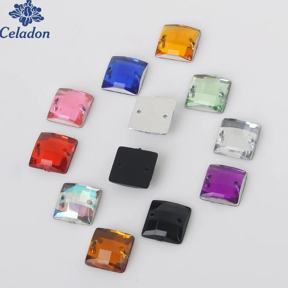 100 шт. квадратные акриловые стразы 10 х10 мм|crystal flatback|sew on stonessew |