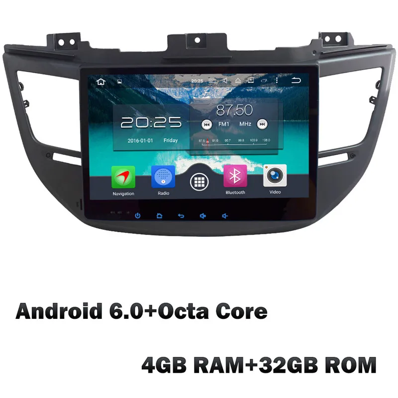 Android 6 x 4GB RAM KLYDE 10," Восьмиядерный Android 9,0 4 Гб ОЗУ 32 Гб ПЗУ автомобильный DVD мультимедийный плеер радио для hyundai Tucson IX35 - Цвет: Android 6 x 4GB RAM