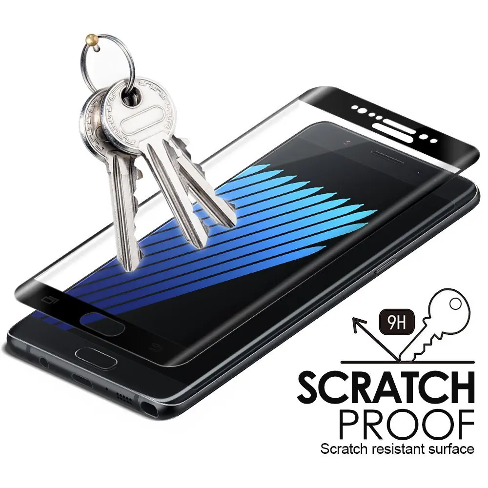 Защитное стекло закаленное 3D для Samsung Galaxy A3 A5 A7 2017 A320F A520F A720F | Мобильные телефоны и