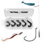 50 шт.кор. #2 #, 1 #, 10 #20 #30 офсетная печать бронзовых морских рыболовных крючков из высокоуглеродистой Сталь разрыв, крючки, станок и мягкий червь рыболовные снасти