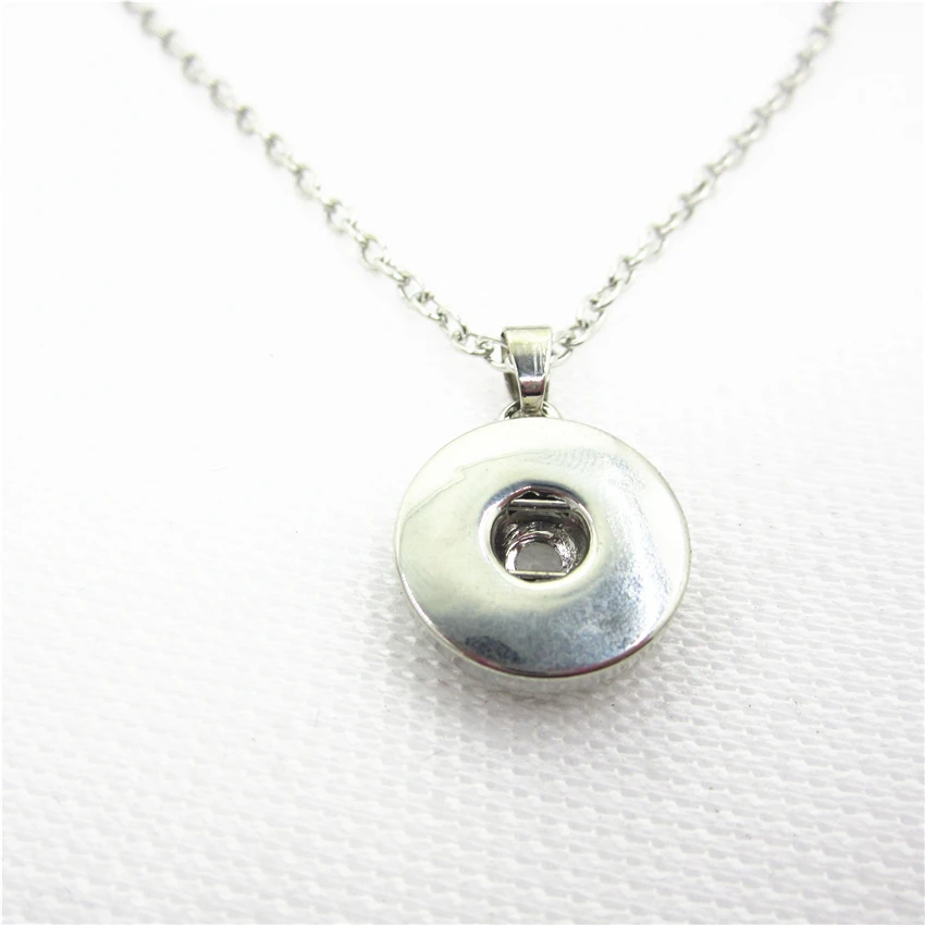 20pcs 18mm/12mm Snap Button Necklace Silver Pendant Buttons Snaps Jewelry With 50cm necklace Chain | Украшения и аксессуары