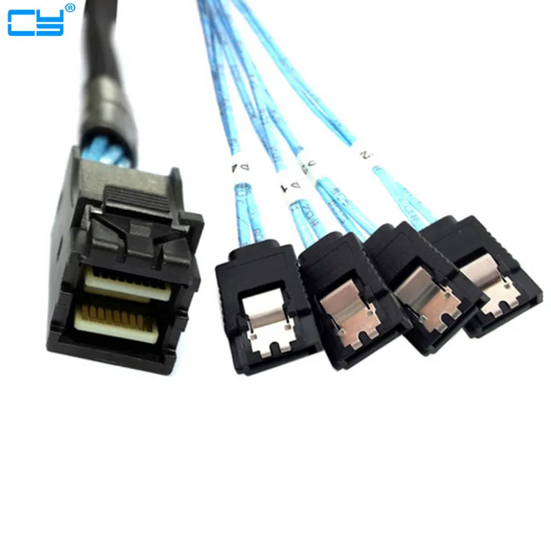 50 см/100 см внутренний мини SAS SFF 8643 узловой до 4 SATA 7pin целевой жесткий диск 6 Гбит/с Raid