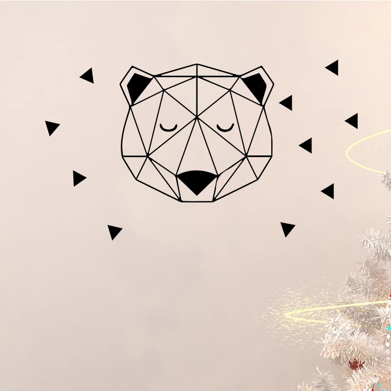 

Silly Bear Pattern Wall Sticker for Kids Rooms Animal Stickers Home Decoration Accessories Nordic Style Home Decoration