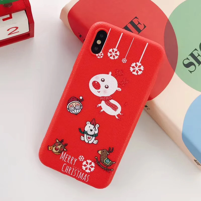 Kerzzil Cartoon Christmas Santa Claus Snowman Case For iPhone 7 8 6 S Plus Soft TPU Silicone Cover X XR XS Max |