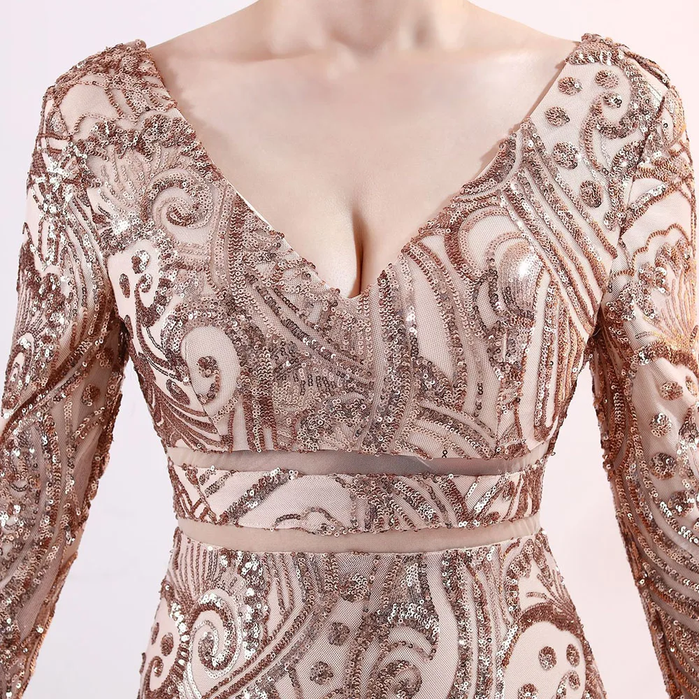 Длинное Вечернее Платье макси с пайетками женское облегающее платье разрезом