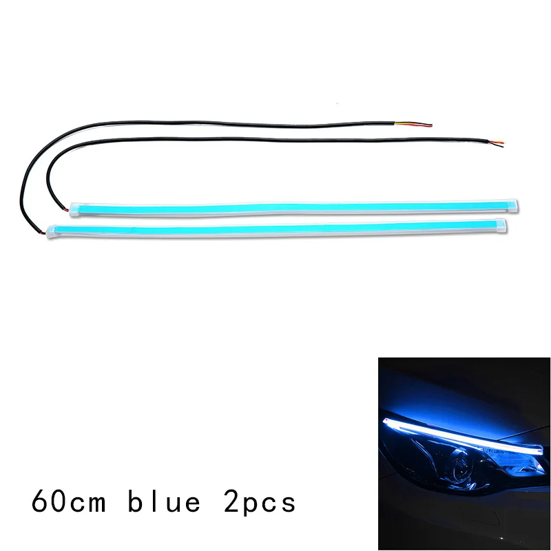 2 PCS Auto Lamps For Cars DRL Ultrafine LED 30 45 60cm Daytime Running Light Solid color CAR Styling Accessories