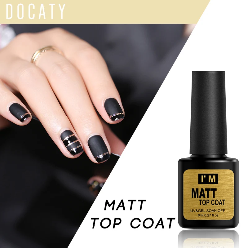 Гель лак Docaty для дизайна ногтей с тусклой отделкой матовое верхнее покрытие