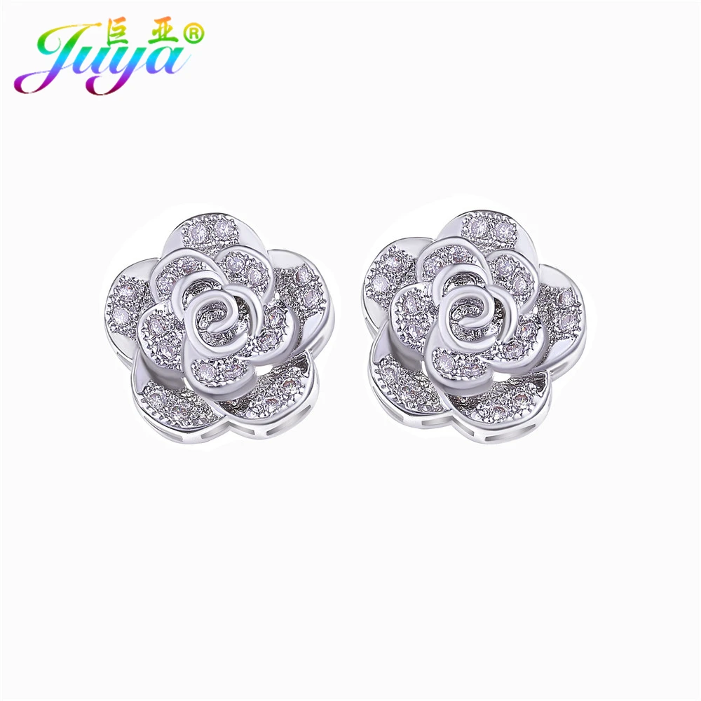 

Women Beads Jewelry Components CC Camellia Metal Decorative Beads Charm Accessories For Bead Pearls Bracelet Necklace DIY Making