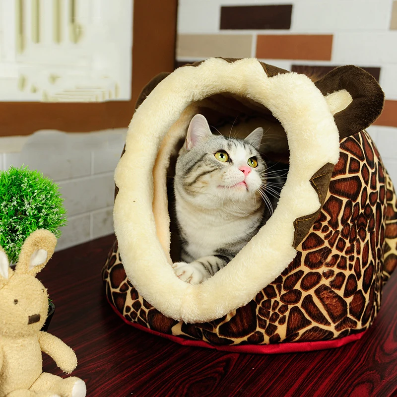 Теплый домик для маленьких кошек, мягкий домашний коврик для кошек, кровать, моющийся коврик для собак, складные домики для домашних животных