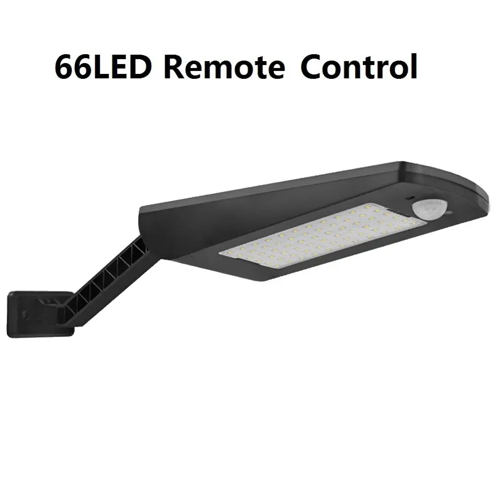 66LED Remote Control 36/48/66 светодиодный фонарь с питанием от солнечной панели для сада на открытом воздухе Водонепроницаемый стены несколько ракурсов поворотных поляк Солнечная PIR motion настенный светильник - Испускаемый цвет: 66LED Remote Control