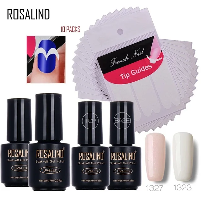Гель для ногтей Rosalind 7 мл * 4 + 10 шт. набор самостоятельной сборки французский
