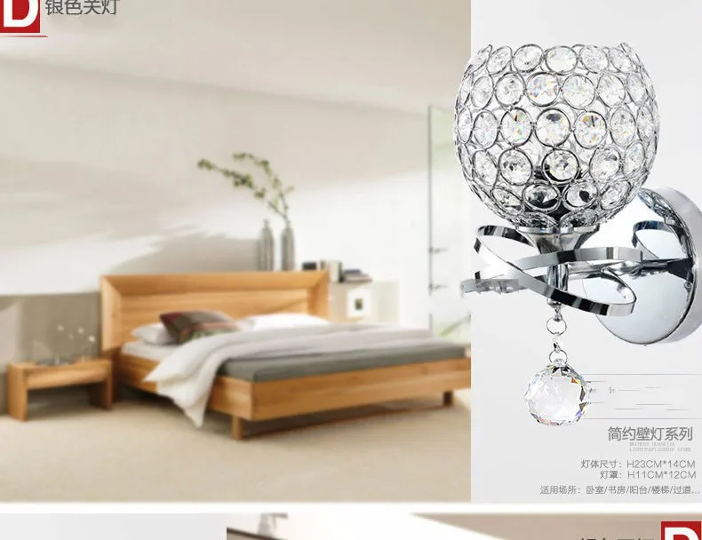 Современный хрустальный настенный светильник из нержавеющей стали E27