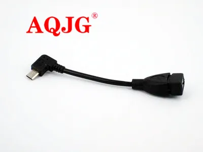 500 шт./лот Micro USB B папа к 2 0 A Женский OTG адаптер конвертер кабель Шнур левый угол