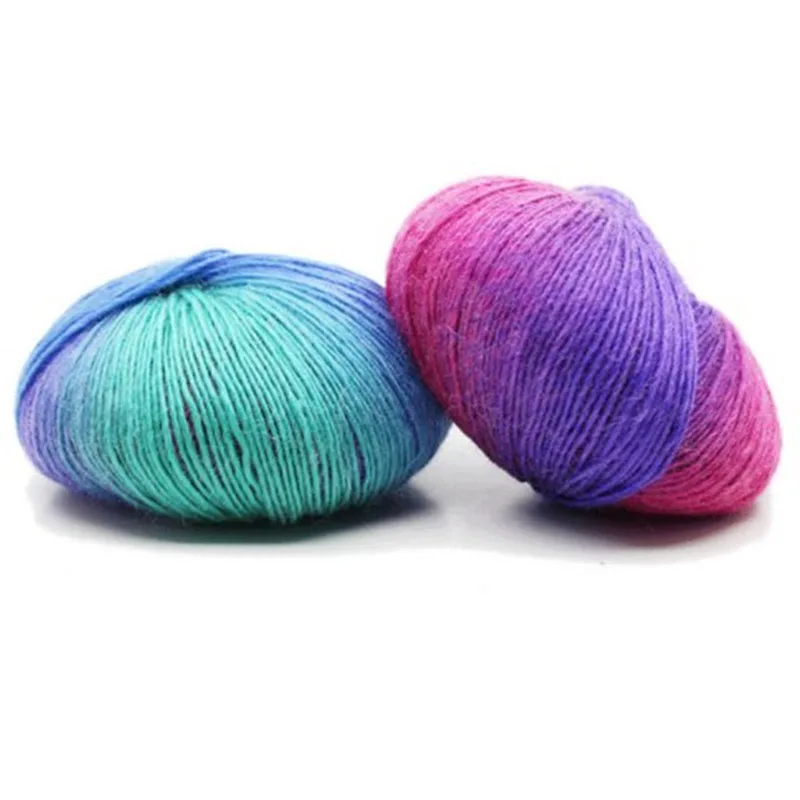 Cashmere Yarn Knitted Chunky Hand-Woven Woolen Rainbow Wool Colorful Knitting Scores 100% Wool Yarn Needles Crochet Weave Thread