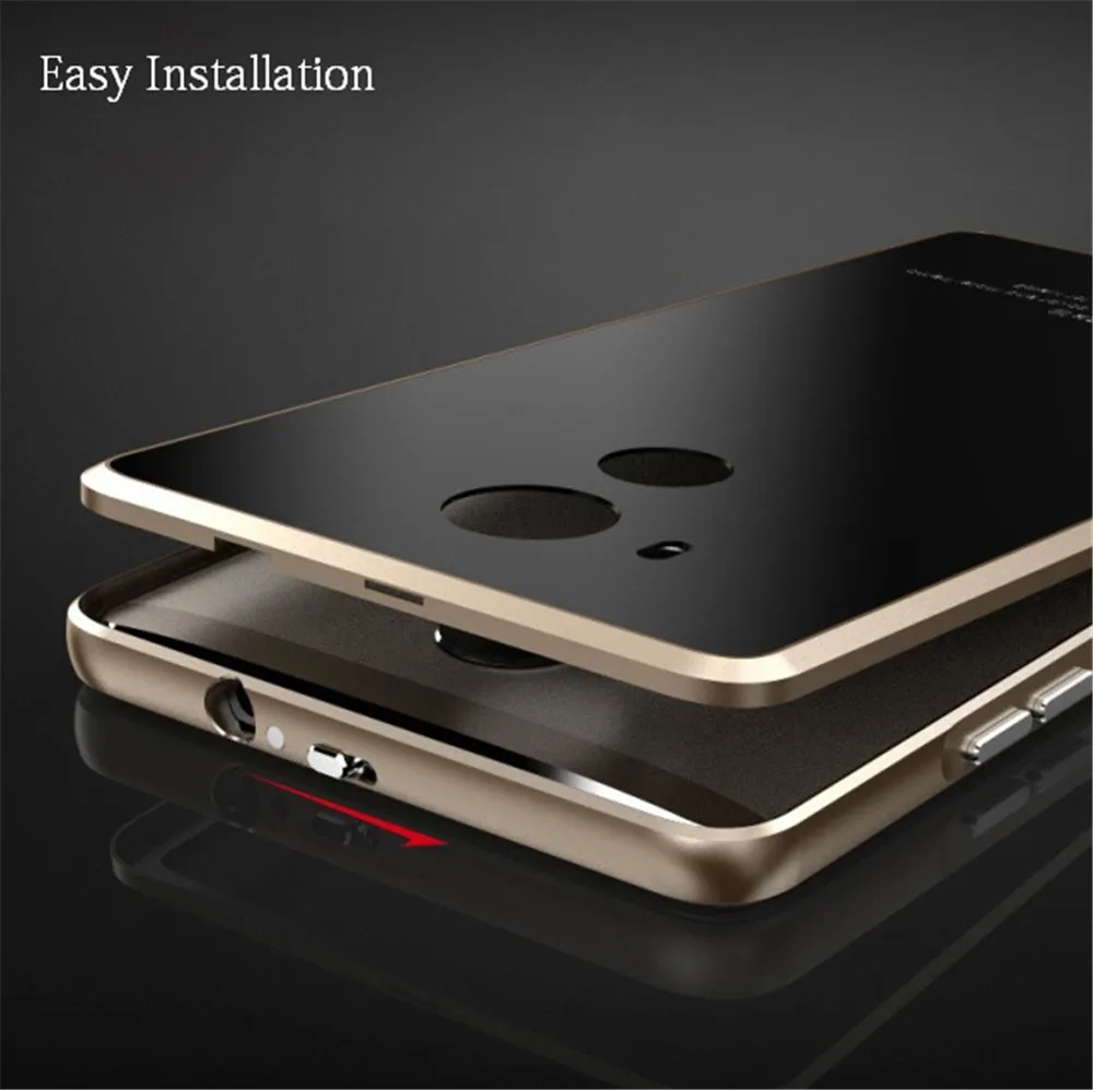 Mate 8 Case Оригинальный Роскошный Закаленное Стекло Задняя Крышка + Металл
