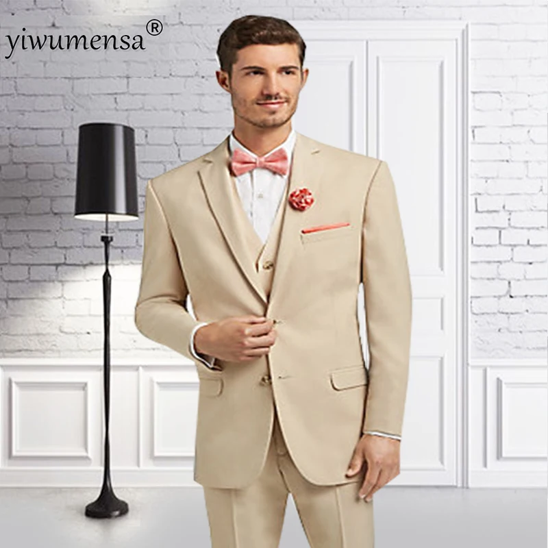 Мужские костюмы с брюками YWMS-36 шампань куртка из трех предметов + брюки жилет
