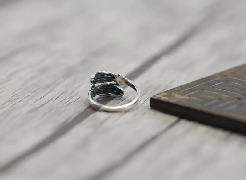 925 Sterling Silver Gothic Skull Skeleton Hand Band Ring For Men Women A3506 | Украшения и аксессуары