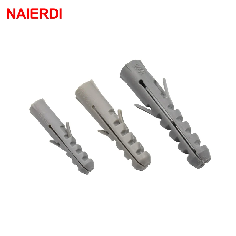 NAIERDI 50 шт., винты 5-8 мм, Расширительная Труба из каучука, Плоская Круглая головка, саморезы, нейлоновая трубка, настенный деревянный инструмент - изображение