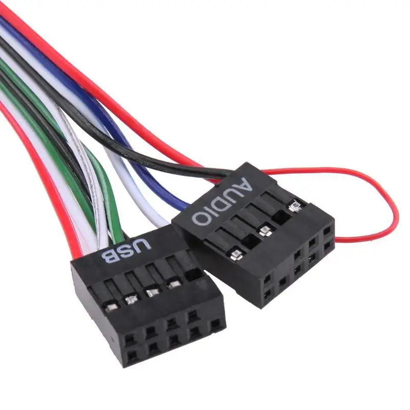 Шнур для наушников с usb портом кабель 2 портами USB s и Mic Аудиоразъемы ПК чехол