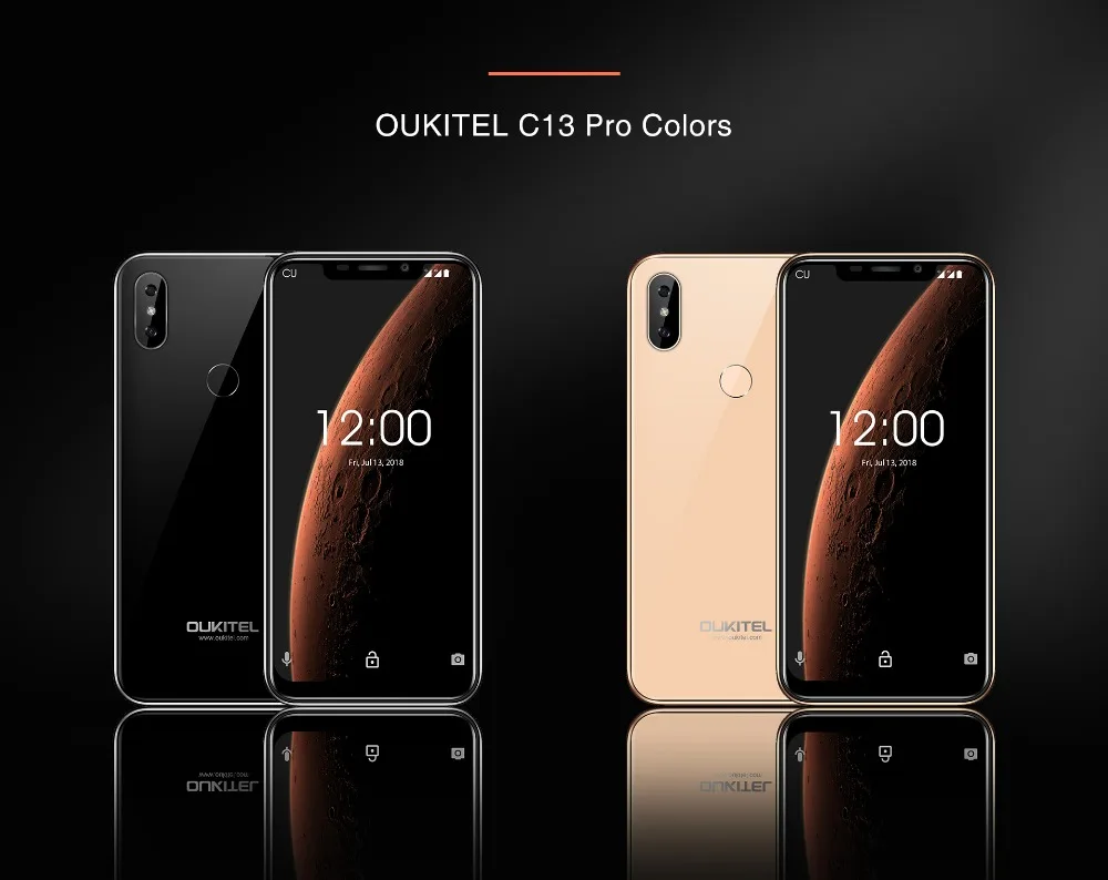 OUKITEL C13 Pro 6.18" 19:9 2GB 16GB Android 9.0 Mobile Phone 5G/2.4G WIFI MT6739 Quad Core 4G LTE Smartphone Face ID Fingerprint