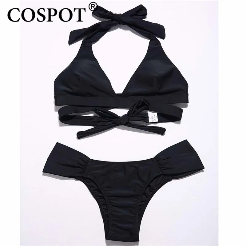 Бикини COSPOT женский бандажный комплект бикини с бантом на шнуровке пуш ап