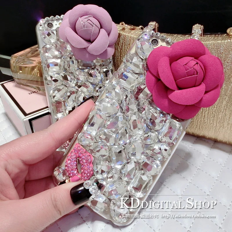 3D цветок Bling Роскошный горный хрусталь Gem С кристалалми и стразами Прозрачная