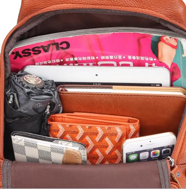 Горячая распродажа! Женская сумка из натуральной кожи рюкзак на ремне воловьей