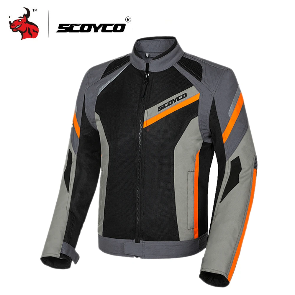 orange jacket SCOYCO мотоциклетная куртка летняя сетчатая мотоциклетная куртка Защитное снаряжение Светоотражающая мотоциклетная защита Броня мужская куртка для мотокросса - Цвет: orange jacket