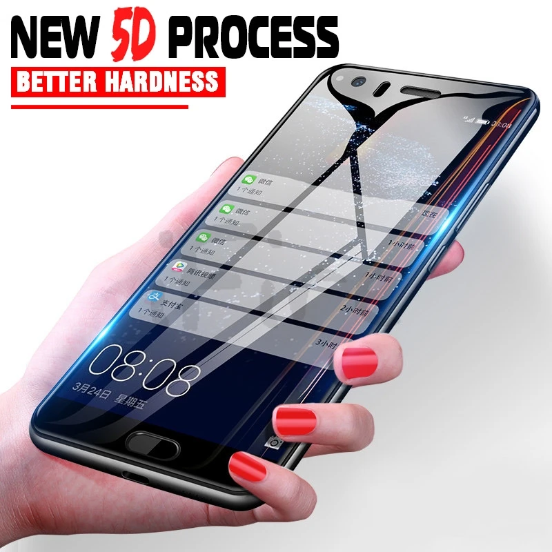 5D закаленное стекло для Huawei P20 Pro P10 lite Полное покрытие экрана протектор Lite 9 H