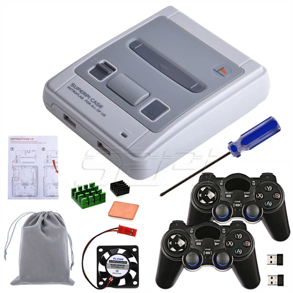 52Pi Retroflag SUPERPi CASE-J NESPi чехол с 2,4 ГГц беспроводной игровой контроллер для Raspberry Pi 3 B Plus/3/2B - Цвет: CASE with 2 Wireless