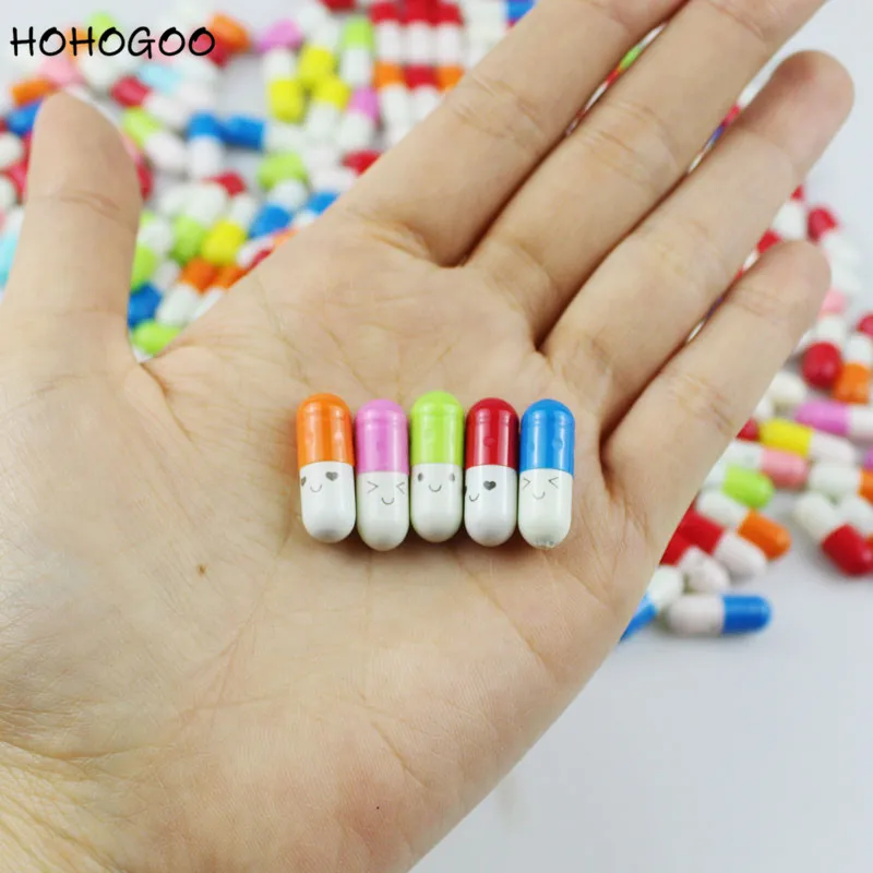 HOHOGOO 50 шт./компл. любовь капсула для письма пластик + бумага Kawaii смайлик пустой