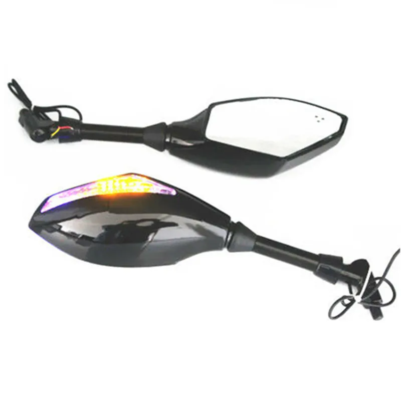 

Universal Motorcycle Integrated LED Turn Signal Side Mirrors For Honda Yamaha Kawasaki ZR1100K LX110 KLX650 Suzuki Chopper