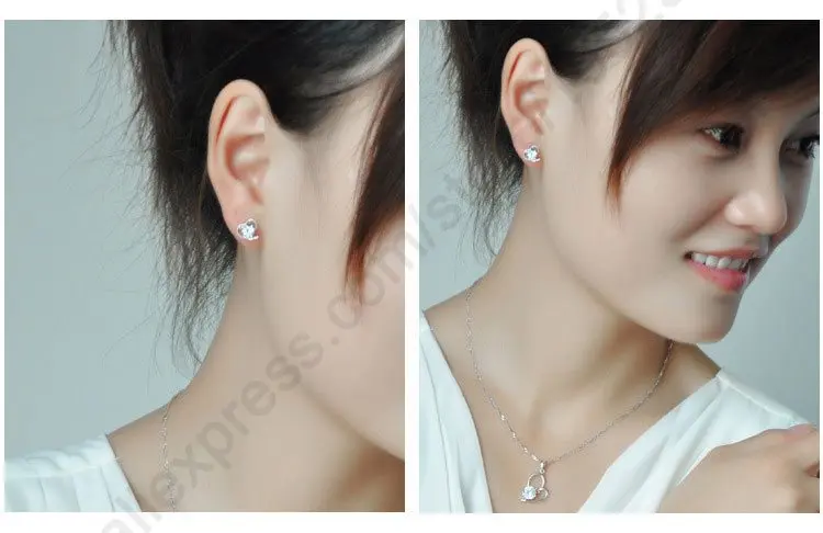 Оптовая продажа ювелирное изделие 925 пробы серебро кубический циркон сердце