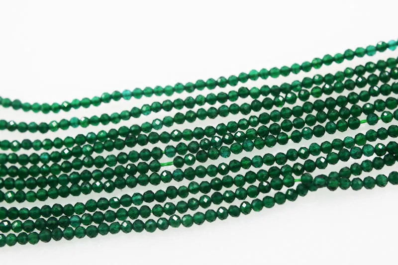 

5strands loose beads green Spinel 2/3/4mm faceted round nature 14inch FPPJ wholesale