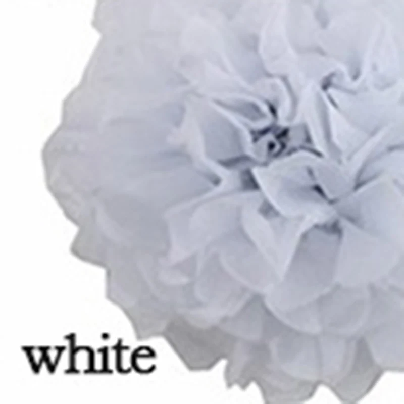 white Cyuan 10/20/30 см 5 шт. DIY помпонами ткани Бумага цветы Свадебные украшения Pom шары в виде искусственного цветка 1st товары для дня рождения - Цвет: white
