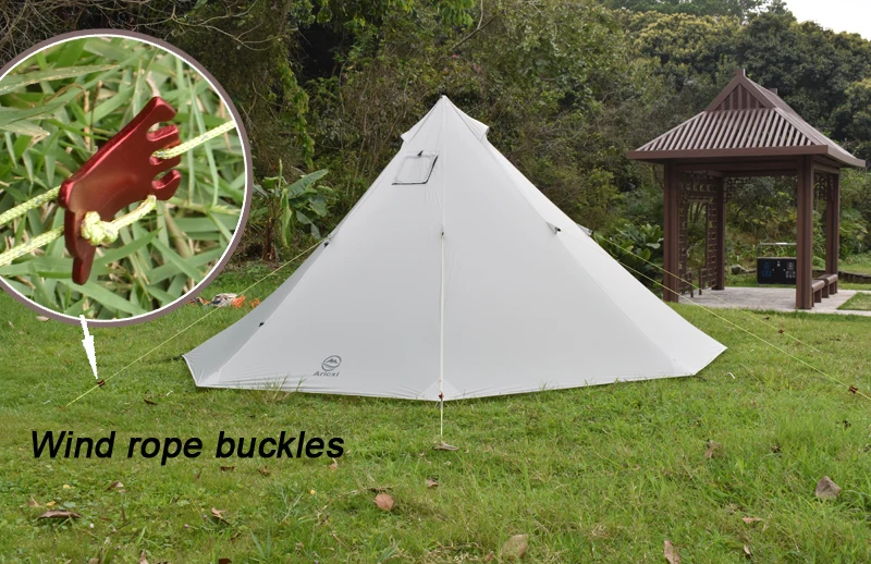 AricXi 3-4 человек Oudoor Сверхлегкий туристический тент Профессиональный 20D нейлоновое силиконовое покрытие Пирамида бесшумный тент