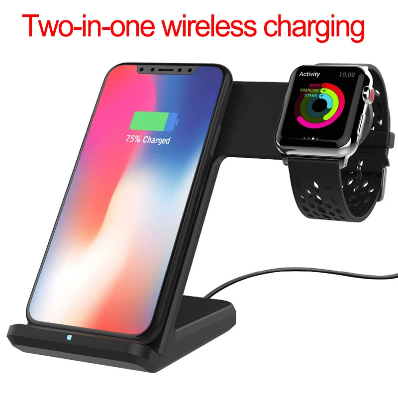 

Qi Wireless Charger For Apple Watch 4 3 2 iPhone 8 Plus X Xs Max XR Samsung S9 S8 QC 3.0 USB Fast Wireless Charging Holder