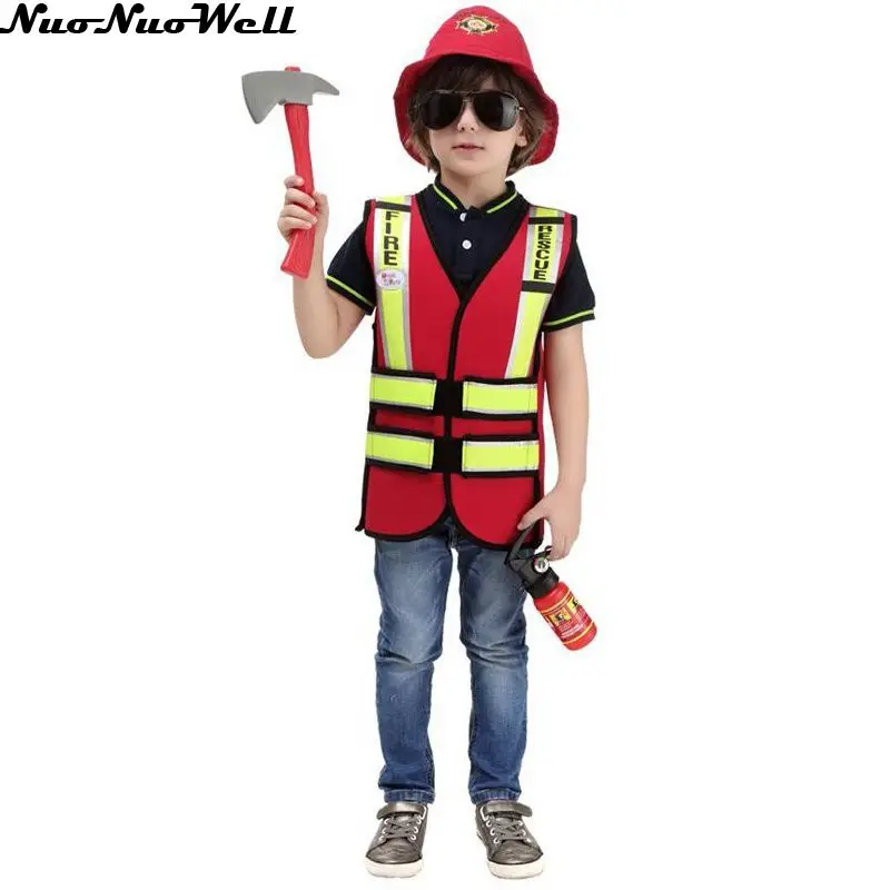 Хэллоуин пожарный Красный игра представление супер полицейский Косплей жилет