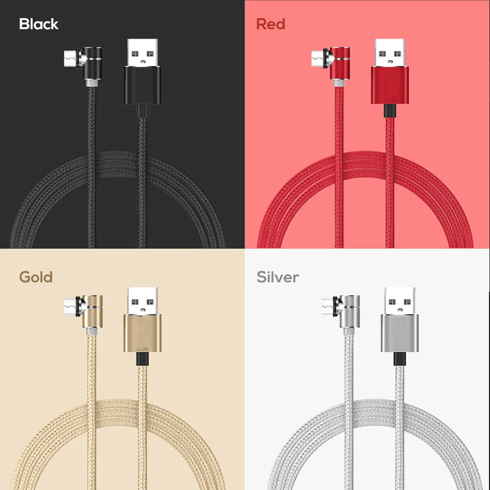 L форма вращение на 360 градусов LED Light Type-C Android iOS 3 в 1 Магнитный USB кабель для iPhone