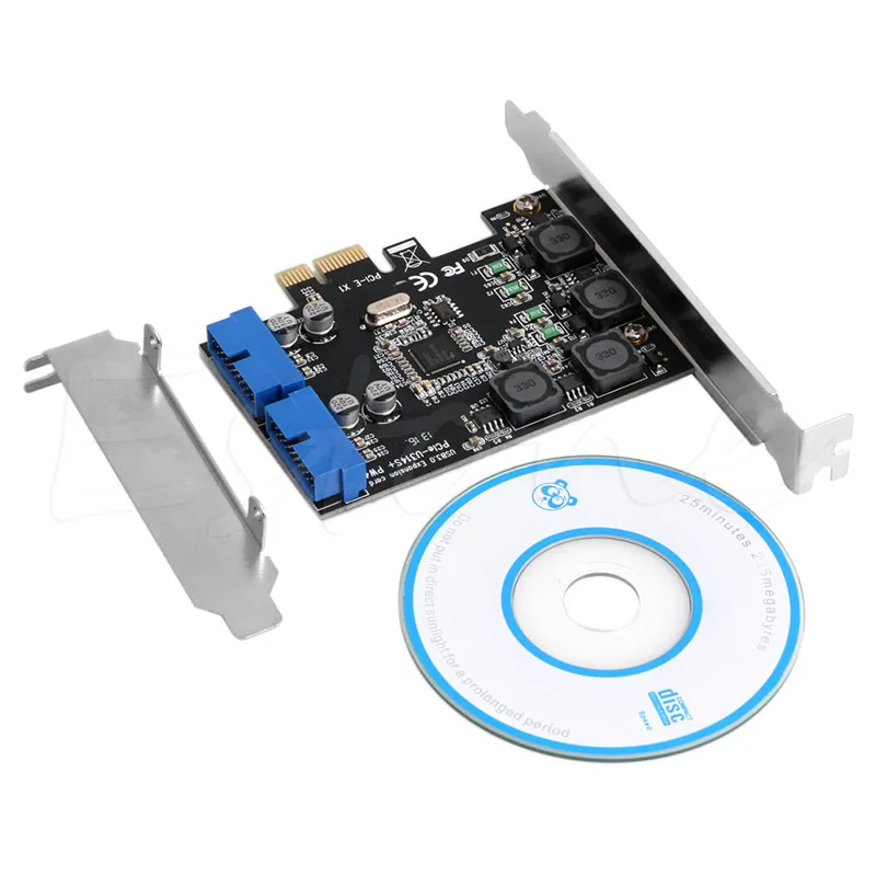 BGEKTOTH 2 порта USB 3 0 карта PCI e к 20Pin папа Порты адаптер расширитель карты для рабочего