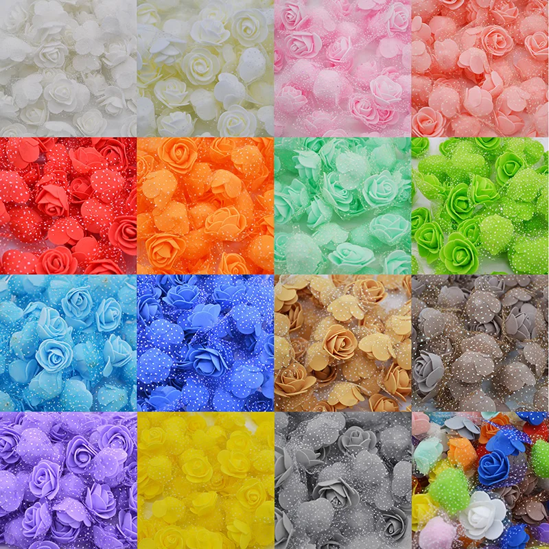 50 шт./лот 3 5 см PE Foam Rose многоразовая искусственная Цветочная головка ручной работы