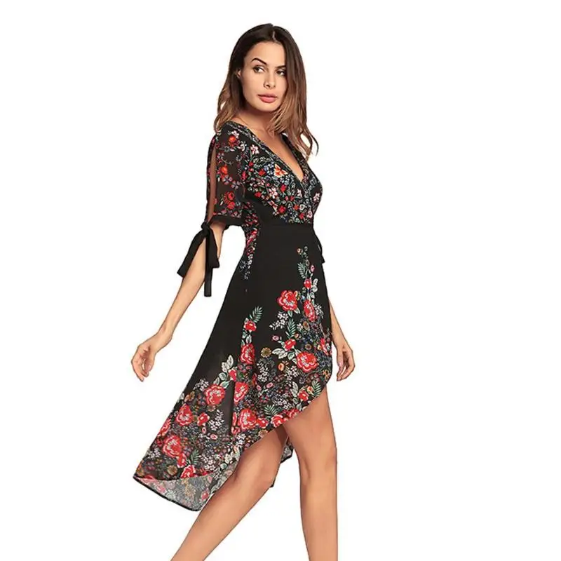 2018 сезон: весна–лето Boho Повседневное Платья Нерегулярные Для женщин ретро