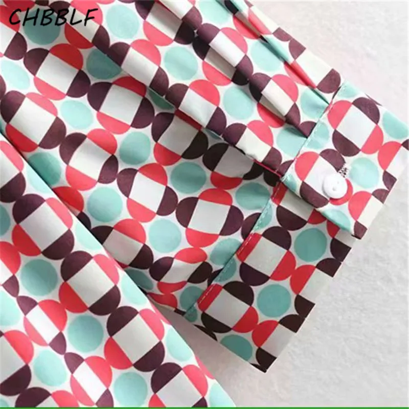 CHBBLF женское повседневное с v-образным вырезом геометрическим принтом Макси