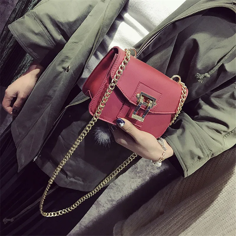 2017 Женщины Сумочку Цепи Сумки На Ремне Скраб ИСКУССТВЕННАЯ Кожа Дизайнер С