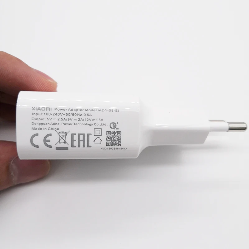 Оригинальный XIAOMI Зарядное устройство EU Plug QC3.0 Быстрая Зарядка адаптер 5В 2.5A/9V 2A