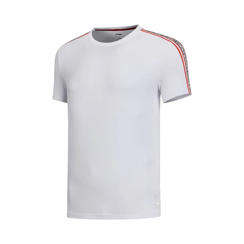 Li-Ning, мужские трендовые футболки, хлопок, обычная посадка, дышащие, короткий рукав, подкладка, удобные спортивные футболки, топы AHSN523 MTS2902