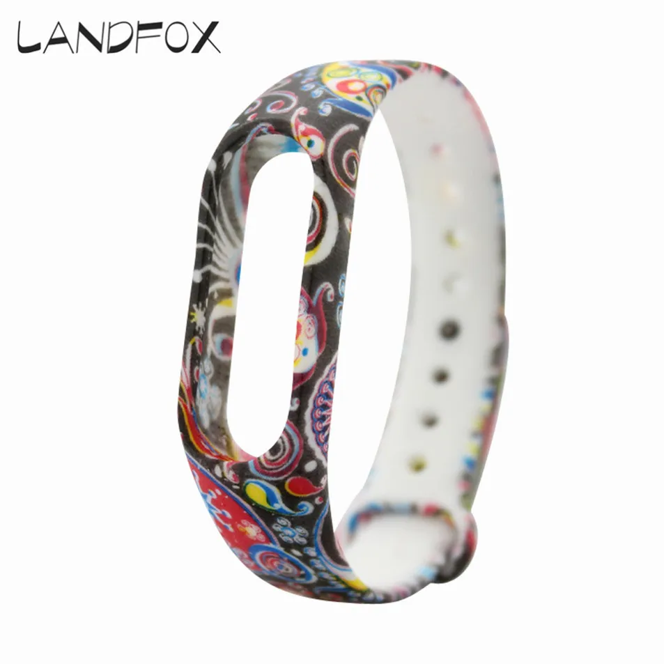 Браслет LANDFOX 25 цветов сменный ремешок из силикагеля для Xiaomi Mi Band 2 Прямая поставка