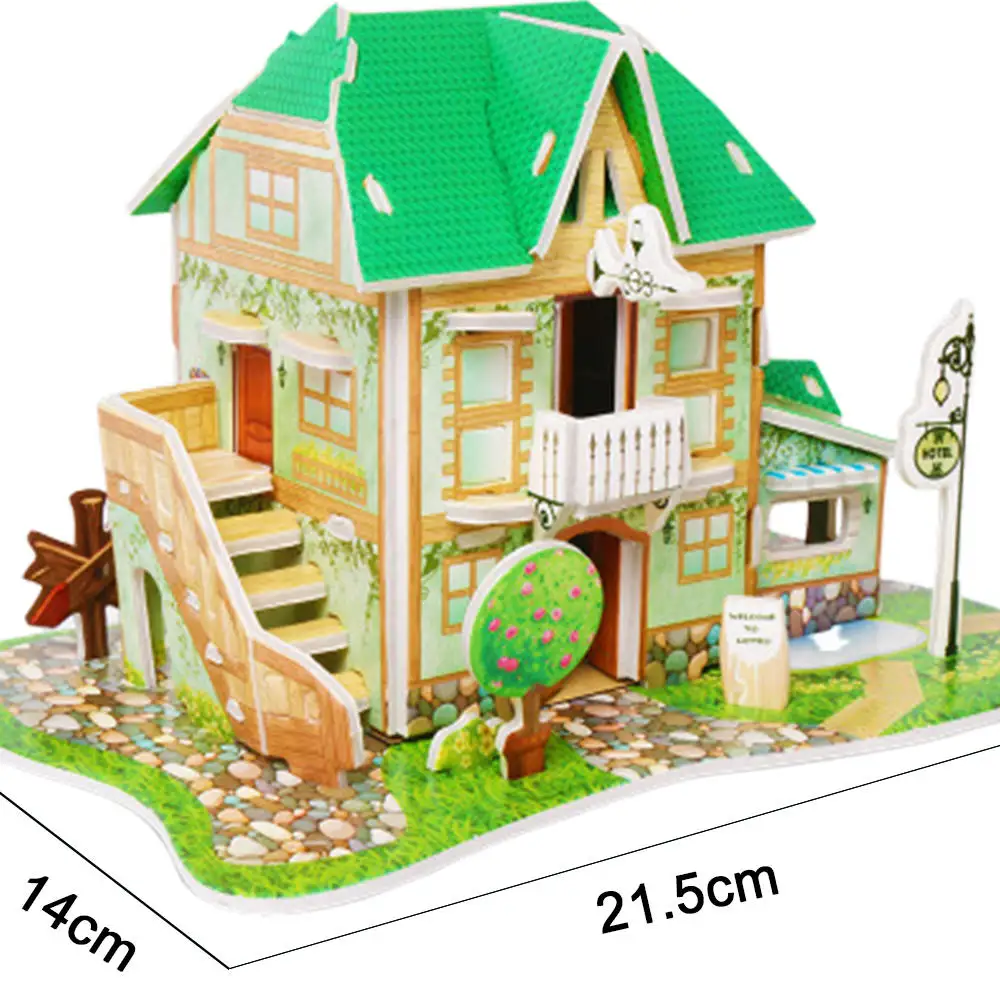 as picture 3D DIY пазл самолет модель мультфильм дом сборка игрушка из бумаги ребенок раннего обучения строительство шаблон подарок Детская палатка головоломка - Цвет: as picture