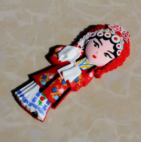 TOURIST SOUVENIR Chinese Peking opera Rubber FRIDGE MAGNET -- Cheng Xuee +AA | Дом и сад