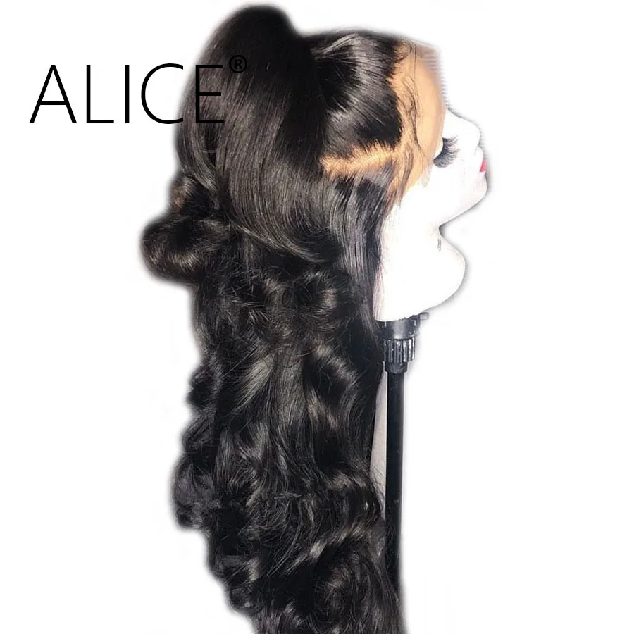 Alice 250% плотность полный кружевной человеческие волосы парики с детскими волосами